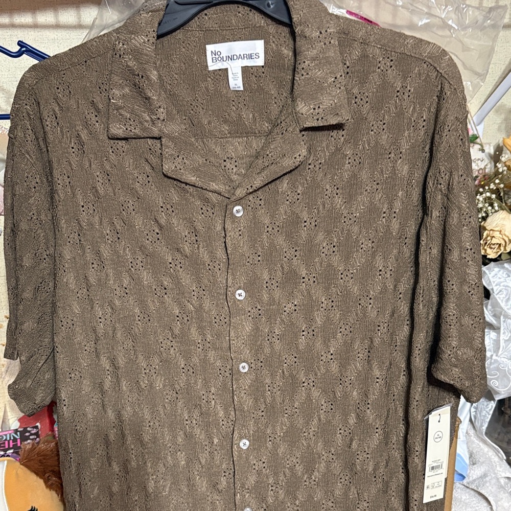 No Boundaries Textured Brown Men's Casual Shirt